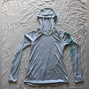 Columbia Women's Light Gray Hoodie with Teal Accents
